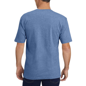 Camiseta de Manga Corta para Hombre, Informal, de Verano, 100% Algodón, Azul Claro, Cuello Redondo, Tejido de Punto, 220 Gramos, Sólida, de Secado Rápido - Product Image 2