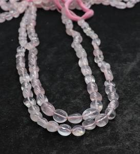 ลูกปัดโรสควอตซ์ทรงก้อนเรียบขนาด 6x8-7x9 มม. ลูกปัดพลอยควอตซ์สีชมพูขัดเงา 13 นิ้ว ลูกปัดโรสควอตซ์ธรรมชาติแบบเรียบ - Product Image 2