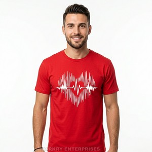 T-shirt noir personnalisé pour homme, imprimé graphique mandala doré en forme de cœur, style luxe, coton, fabricant en gros, OEM, streetwear, hauts - Product Image 3