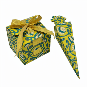 Cajas de Regalo Hechas a Mano con Impresión Serigrafiada, Empaque de Regalo Artesanal de Papel de Algodón para Recuerdos de Boda y Fiesta - Product Image 1