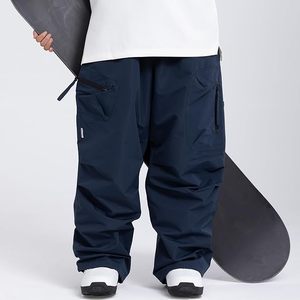 Pantalon de ski unisexe imperméable et chauffant coupe-vent 10000 mm - Polyester Tex pour activités de neige en extérieur, fermeture à cordon, style cargo, doublure polaire - Product Image 5