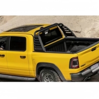Universal Steel Heavy Duty Roll Bar Dodge RAM 1500/Ford F150/Silverado Full Size Truck Sports Bar LED Light Black Bolt-On Powder