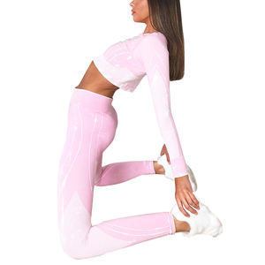 Leggings de Cintura Alta para Mujer, Tejidos, Transpirables, Ecológicos, de Secado Rápido, para Yoga, Fitness, Gimnasio, Deporte, en Venta, OEM - Product Image 4
