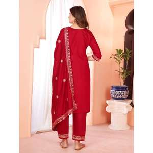 เสื้อท่อนบนปักลายวิสคอสแฟชั่นมีสีแดง - Product Image 3