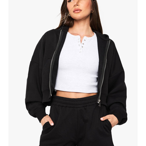 Sweat à capuche sportif d'entraînement 2026, coupe régulière, épaules tombantes, noir, taille XL, avec double fermeture éclair, en polyester, motif graphique personnalisé - Product Image 1