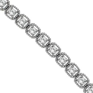 Round Prong <b>Set</b> LAB - GROWN Diamond Tennis Bracelet 7.20 Carats White <b>Gold</b> 14K - Product Image 2