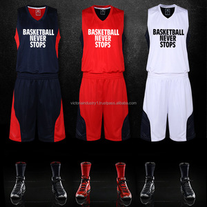 Maillot de basket-ball à sublimation personnalisé en gros uniforme de basket-ball de l'équipe rouge et noire - Product Image 5