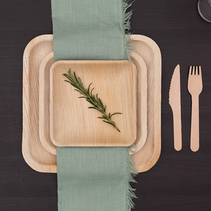 Assiettes rectangulaires jetables en feuilles de palmier de bambou pour fêtes, prix d'usine, vente en gros, écologiques, naturelles - Product Image 4