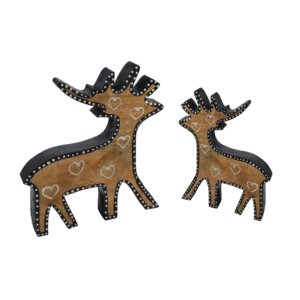 Decoración Navideña de Madera de Mango Tallada en Diversas Formas, Juego de 2 Adornos para Mesa, Decoración del Hogar, Suministros al por Mayor al Mejor Precio - Product Image 1