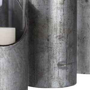 Candélabre Sculptural Moderne Forme Ronde Design Artistique Contemporain Pour Décoration Intérieure de Luxe Finition Texturée Durable Lot de 3 - Product Image 5