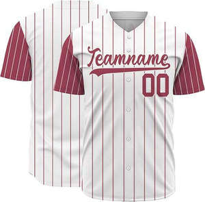 Uniformes de Béisbol Transpirables con Estampado por Transferencia de Calor, Manga Corta, Tela de Poliéster/Algodón, Ropa Deportiva de Alta Calidad - Product Image 1