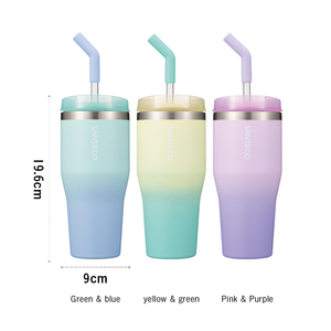 SANTECO ANIE Double Wall Tumbler 2WAY Stainless Steel Vacuum Insulated 670ml <b>Straw</b> Direct Drink Gradient Design - Product Image 6