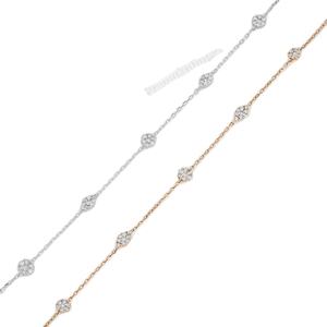 Pulsera de Cadena de Oro Sólido de 10KT/14KT/18KT, Corte en Racimo, Moissanita VVS, Certificado GRA, Joyería Clásica de Lujo, Gran Venta - Product Image 1