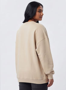 Sweat-shirt surdimensionné pour femme en molleton de coton épais, idéal pour l'hiver, avec broderie chenille - Product Image 3