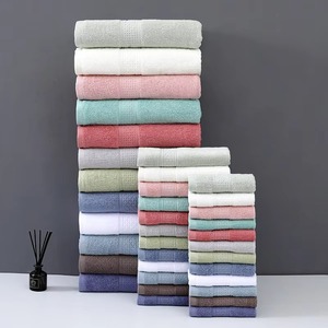 Serviette de toilette écologique réutilisable en coton, séchage rapide, douce, pour salle de bain et spa, fournisseur en gros, couleur unie - Product Image 2