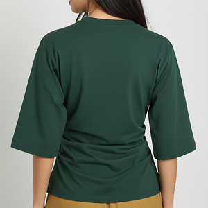 T-shirt pour femme en jersey 100% coton de haute qualité, léger, avec logo imprimé personnalisé, vêtement décontracté, couleur unie - Product Image 3