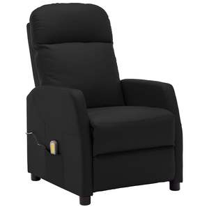 Fauteuil inclinable de massage en similicuir noir avec structure en contreplaqué et en fer - Product Image 2