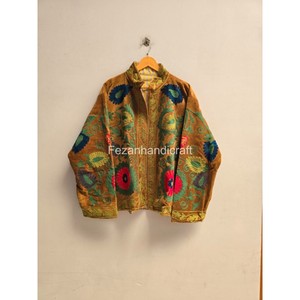 Chaqueta de Algodón con Bordado Floral a Mano, Estilo Boho para Mujer, Manga Larga, Cuello Camisero, Ropa de Otoño - Product Image 3