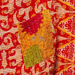 indian women kaftan dress Vintage Kantha <b>stitched</b> Cotton kaftan <b>hand</b> <b>stitched</b> assorted color designed - Product Image 2