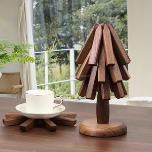 Sustainable Handmade Mango <b>Wood</b> <b>Trivet</b> Coaster Set Heat-Resistant Kitchen Table Mat Decoration Wooden Holder - Product Image 5