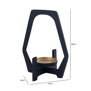 Portavelas Moderno de Hierro Negro Mate, Linterna Metálica Hexagonal Geométrica, Centro de Mesa Abstracto Nórdico, Decoración de Lujo para el Hogar - Product Image 3