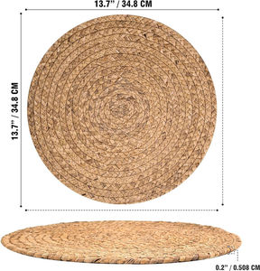 Round Handmade Bohemian Style Natural Weave <b>Placemat</b> with Fringe Edge 450mm Diameter - Product Image 5