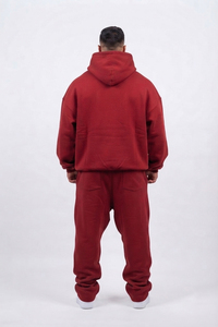 Men Over-Sized Hooded Tracksuit 100% Cotton Heavy Weight Hoodies Sweat Pant Set 400-500 GSM Customized Loose Fit Tracksuits Men - Product Image 2