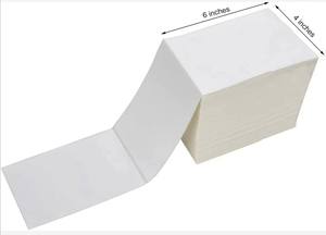 Étiquettes autocollantes personnalisées imperméables en accordéon 100x150mm en papier thermique pour emballage - Étiquettes vierges pour bordereaux de colis - Product Image 2