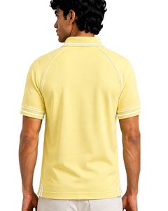 Camiseta Polo Personalizada en Amarillo Pastel para Hombre, Ropa Deportiva Casual de Verano, Transpirable, para Golf, con Manga Raglán Premium, Prenda Superior a la Moda - Product Image 2