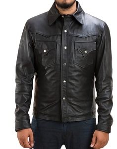 Chemise en similicuir pour homme, style décontracté, boutonnée, manches longues, coupe slim moderne, pour le quotidien - Product Image 5