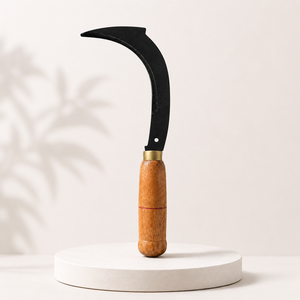 Faucille traditionnelle en acier au carbone avec manche en bois pour couper l'herbe, désherber, récolter, outil manuel pour l'agriculture, le jardin et la ferme - Product Image 1