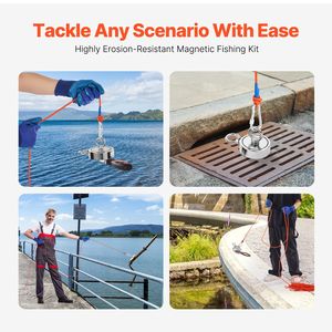 Kit di Pesca Magnetica con Magnete Potente da 454 Kg, Forza di Trazione Bilaterale, Strumenti e Accessori per Pesca Magnetica con Magneti al Neodimio - Product Image 6