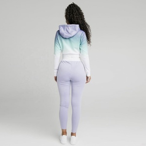 Womens Custom Made Sportswear 100% Cotton Fitness Tracksuit Two Piece <b>Set</b> Plus Size Jogging Printed Athletic Wear Oem Odm - Product Image 6