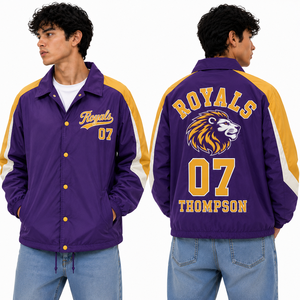 Wholesale Personalized Coach <b>Jacket</b> Team Logo Embroidery Player Number Windproof Casual Athletic Outerwear Factory Made To Order - Product Image 1