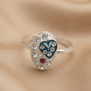 DIVYORO ROYAL BLUE HEART TOE <b>RING</b> - Product Image 2