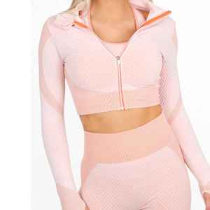 Quick Dry & Breathable Gym Wear Women <b>3</b> Pcs Yoga Set Professional Factory Made Seamless Gym Sports Wear Women Yoga Sets - Product Image 6