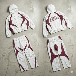 Rexfit New Arrives <b>Tracksuits</b> 2026 Oversized Blue and <b>White</b> 2-Piece Sportwear Custom Plus Size Nylon Windbreaker <b>Tracksuit</b> - Product Image 3