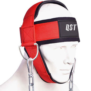 Harnais de musculation professionnel robuste pour la tête et le cou en néoprène et nylon avec chaîne métallique pour entraînement de force en salle de sport – Plusieurs tailles - Product Image 1