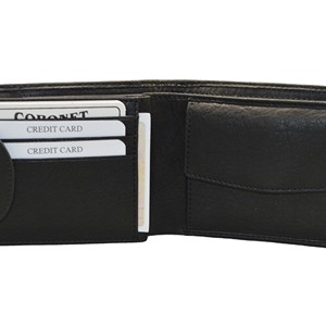 Men's Genuine Leather Trifold <b>Wallet</b> RFID Protection Minimalist Design Short Fold <b>Wallet</b> Daily Use Black Color - Product Image 2