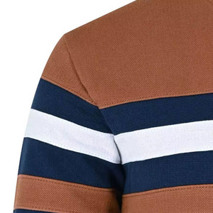DAIZEN STAR Men's Crew Neck Pullover Sweatshirt Striped Design 100% Cotton Knitted Regular Fit Casual Breathable 370g Autumn - Product Image 4