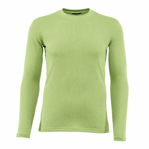 Haut de sport thermique à manches longues et col rond pour homme, vert citron, en tissu gaufré, à compression, séchage rapide, pour la gym et l'entraînement, vente en gros - Product Image 1