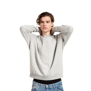Sudadera lisa de gran tamaño para hombre, Jersey de algodón suave con cuello redondo informal de manga larga para hombre y mujer - Product Image 6