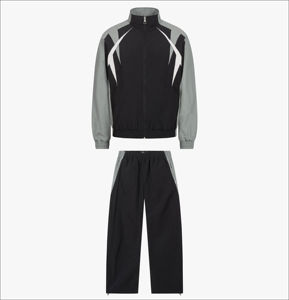 Ensemble sportswear homme sur mesure, coupe-vent d'hiver, deux pièces, à capuche, léger, en nylon, zippé, style streetwear - Product Image 1
