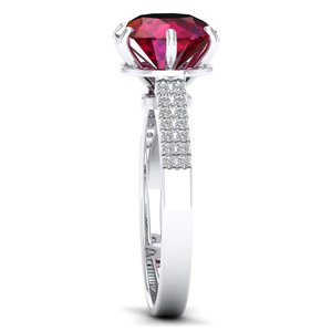 REYES Exquisite 925 Sterling <b>Silver</b> VVS Clarity Moissanite <b>Solitaire</b> <b>Ring</b> Round Cut 2.75Ct Natural Ruby Gemstone Fine Jewelry - Product Image 2