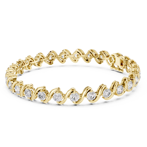 UNIQUE LAB GROWN CUT DIAMOND RHODIUM PLATED LUXURY CERTIFIED TENNIS BRACELET SET 18KT YELLOW <b>GOLD</b> DAILY OFFICE WEAR WEDDING - Product Image 1