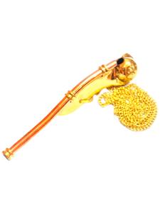 Sifflet de marin artisanal en laiton de 5 pouces, sculpture nautique moderne, plaqué or antique, avec coffret en bois, sifflet maritime - Product Image 4