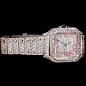 Reloj de Lujo con Diamantes de Moissanita Personalizados, Movimiento de Cuarzo Antiguo Cuadrado, Reloj de Acero Inoxidable para Hombre, Joyería Fina - Product Image 5