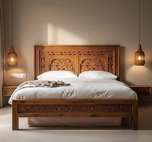 Cama de Madera Premium Hecha a Mano con Madera Dura de Alta Calidad, con Soporte Robusto, Cabecera Elegante y Estructura Duradera - Product Image 1