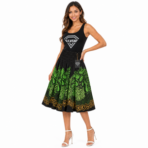 Falda Maxi Tropical Floral Hawaiana para Mujer, Ligera, Transpirable, Informal, para Vacaciones de Otoño, Precio al por Mayor - Product Image 3
