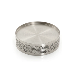 Plateau de service en métal couleur argent avec plateau de service de nourriture de forme ronde de qualité supérieure pour la maison et l'hôtel - Product Image 1